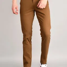 TIM PARIS Men Mid-Rise Easy Wash Cotton Chinos Trousers-image-57
