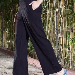 Sera Women Relaxed Straight Leg Easy Wash Parallel Trousers-picture-13