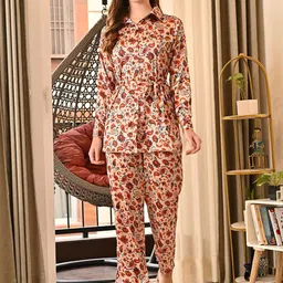 FLYING FEST Floral Printed Long Sleeves Shirt With Trousers-picture-55