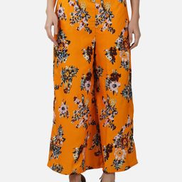 Moda Rapido Women Floral Printed Smart Flared Trousers-image-64