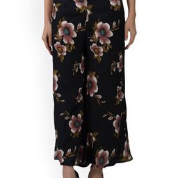 Moda Rapido Women Floral Printed Smart Flared Trousers-picture-8