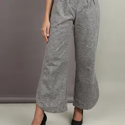 Freehand by The Indian Garage Co Women Mid-Rise Flat-Front Plain Flared Bootcut Trousers-image-22