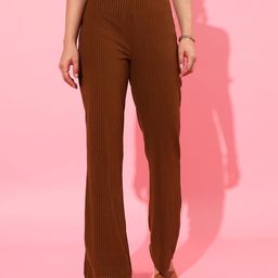 STREET 9 Women Brown Flared Trousers-image-113