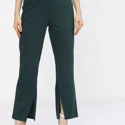Vishudh Women Green Flared Trousers-image-83