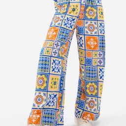 The Souled Store Women Mid-Rise Printed Flared Cotton Trouser-image-78