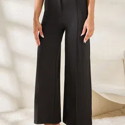Women's High Rise Wide Leg Pants with Pintuck Detail-17