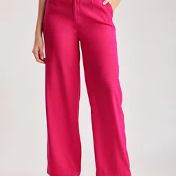 FableStreet Women Loose Fit High-Rise Pleated Parallel Trousers-image-48