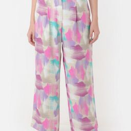 Zink London Women Floral Printed High-Rise Pleated Trousers-image-4