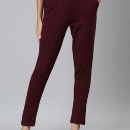 Go Colors Women Slim Fit Mid-Rise Trousers-image-57