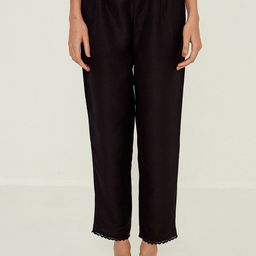 Ancestry Women Slim Fit Mid Rise Linen Trousers-image-66