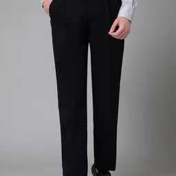 Cantabil Men Cotton Comfort Pleated Trousers-picture-56