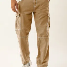 Bene Kleed Men Relaxed Fit Cargo Trousers with contrast stitch-image-83