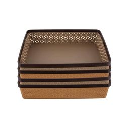 Kuber Industries Brown 4 Pieces Stationary Office Tray Organisers-43
