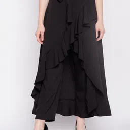 NABIA Ruffled Flared Maxi Skirt With Attached Trousers-picture-18