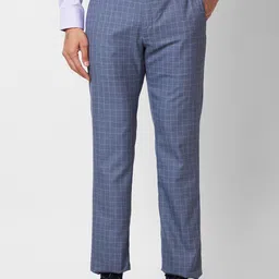 Park Avenue Men Checked Formal Trousers-image-44