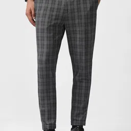 Van Heusen Men Checked Mid Rise Formal Trousers-image-35