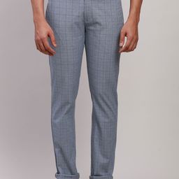Parx Men Checked Tapered Fit Mid-Rise Trousers-image-45