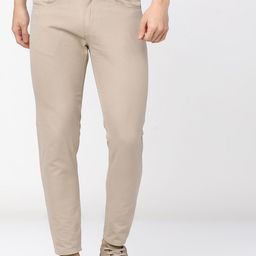 KETCH Men Green Cotton Tapered Fit Trousers-picture-4