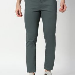 Basics Men Tapered Fit Mid-Rise Plain Cotton Trousers-image-43