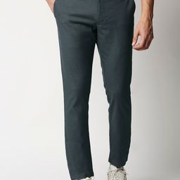 Basics Men Green Tapered Fit Trousers-image-32