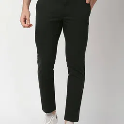 Basics Men Mid Rise Tapered Fit Cotton Chinos Trousers-image-7