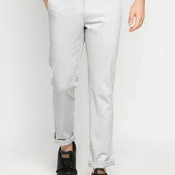 Basics Men Grey Tapered Fit Trousers-image-30