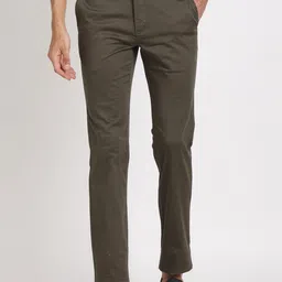 Turtle Men Smart Mid-Rise Tapered Fit Cotton Trousers-image-36