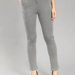 Mast & Harbour Black Women Checked Mid-Rise Trousers-picture-15