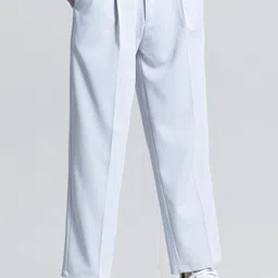Snitch Men Blue Relaxed Loose Fit Cotton Trousers-image-90