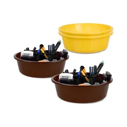 Kuber Industries Yellow Set of 4 Regular Desk Organiser Organisers-12