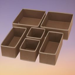 HOUSE OF QUIRK Brown 6 Pieces Regular Drawer Organisers-26