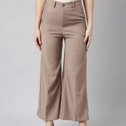 SHOWOFF Mid-Rise Regular Fit Cotton Comfort Parallel Trousers-image-57
