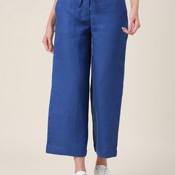 Fabindia Women Blue Linen Comfort Trousers-image-40
