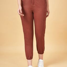 People Women Mid Rise Pure Cotton Joggers-image-78