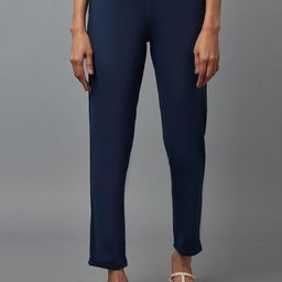 elleven Women Blue Solid Original Regular-Fit Trousers-picture-58