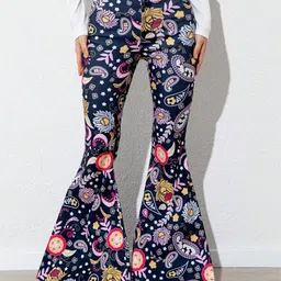 TANDUL Women Printed Original Bootcut Trousers-image-11