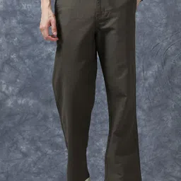 The Roadster Lifestyle Co Men Relaxed Fit Linen Trousers-image-99