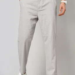 Celio Men Mid-Rise Plain Linen Regular Fit Trousers-image-1