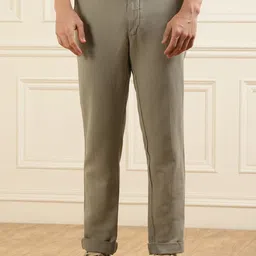 HACKETT LONDON Men Slim Fit Plain Cotton Chinos Trousers-image-45