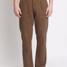 IVOC Men Straight Fit Pleated Chinos Trousers-image-54