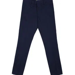 Allen Solly Junior Boys Navy Blue Slim Fit Cotton Chinos Trousers-image-98