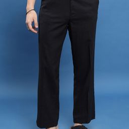 HIGHLANDER Men Black Regular Fit Mid-Rise Cotton Chinos Trousers-image-61