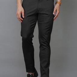 TQS Men Black Comfort Chinos Trousers-image-88