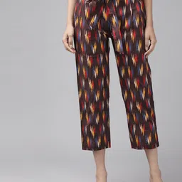 KALINI Women Printed Regular Trousers-image-3