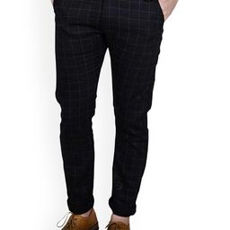FUBAR Men Checked Relaxed Slim Fit Easy Wash Cotton Chinos Trousers-picture-9
