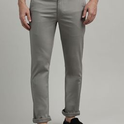 Crocodile Men Slim Fit Easy Wash Chinos Trousers-image-15