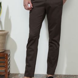 Crocodile Men Textured Slim Fit Chinos Trousers-image-34