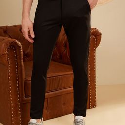 DENNISON Men Smart Tapered Fit Easy Wash 4-Way Lycra Trouser-image-88