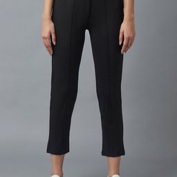 elleven Women Black Regular Fit Cropped Trousers-image-42