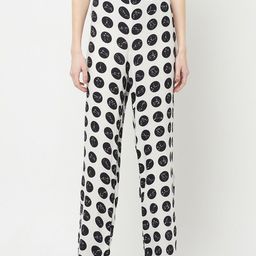 Crimsoune Club Women White Printed Relaxed Straight Leg Loose Fit High-Rise Easy Wash Trousers-image-44